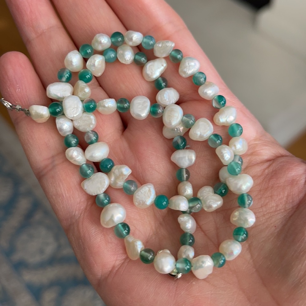 Freshwater cultured pearl 925 silver necklace
